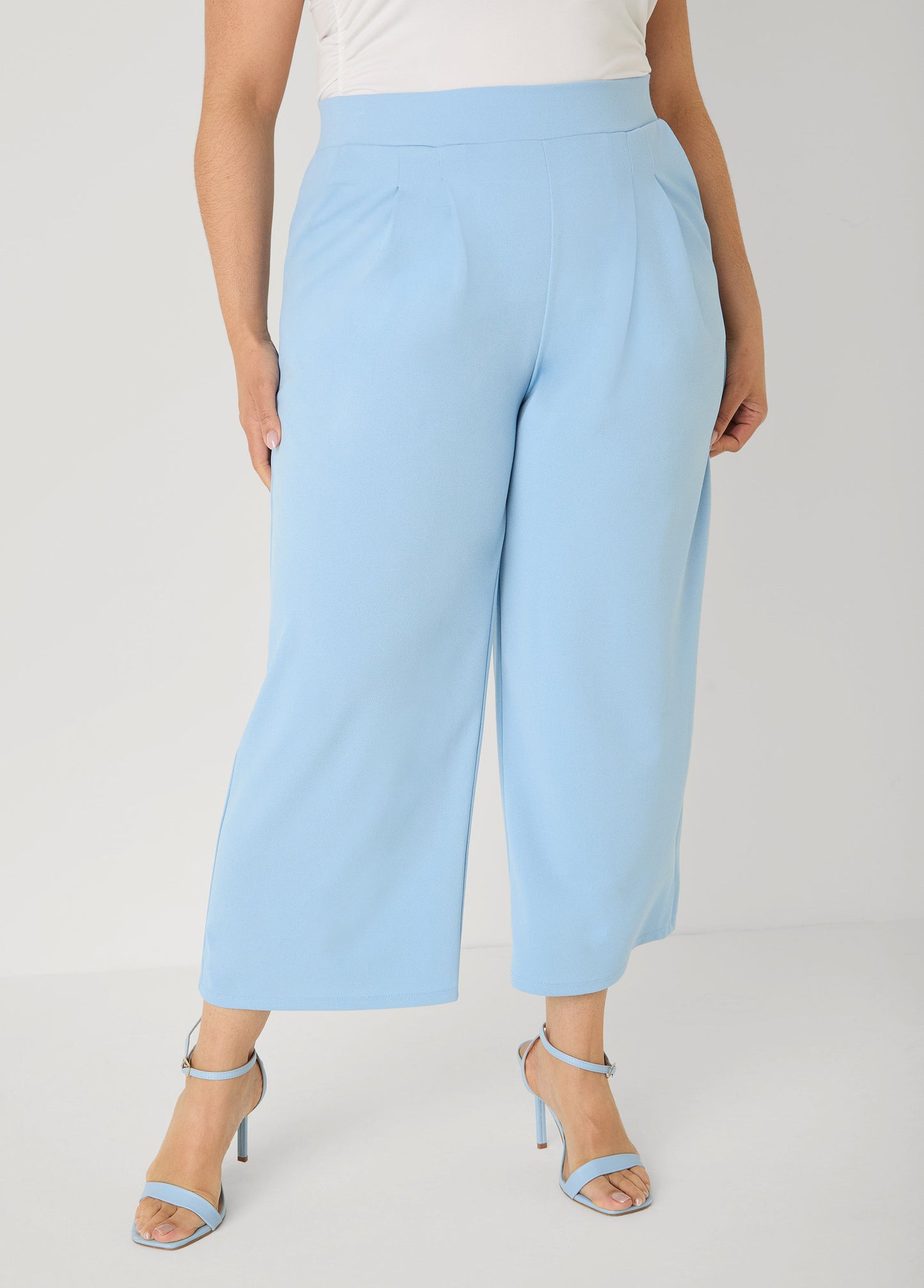 Ashley Stewart Pleat Detailed Wide Leg Capris Lime Green