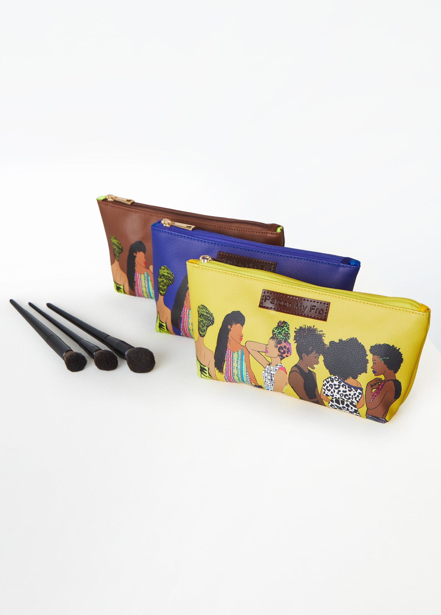 Ashley Stewart Pardon My Fro™ The Squad Cosmetic Bag Yellow