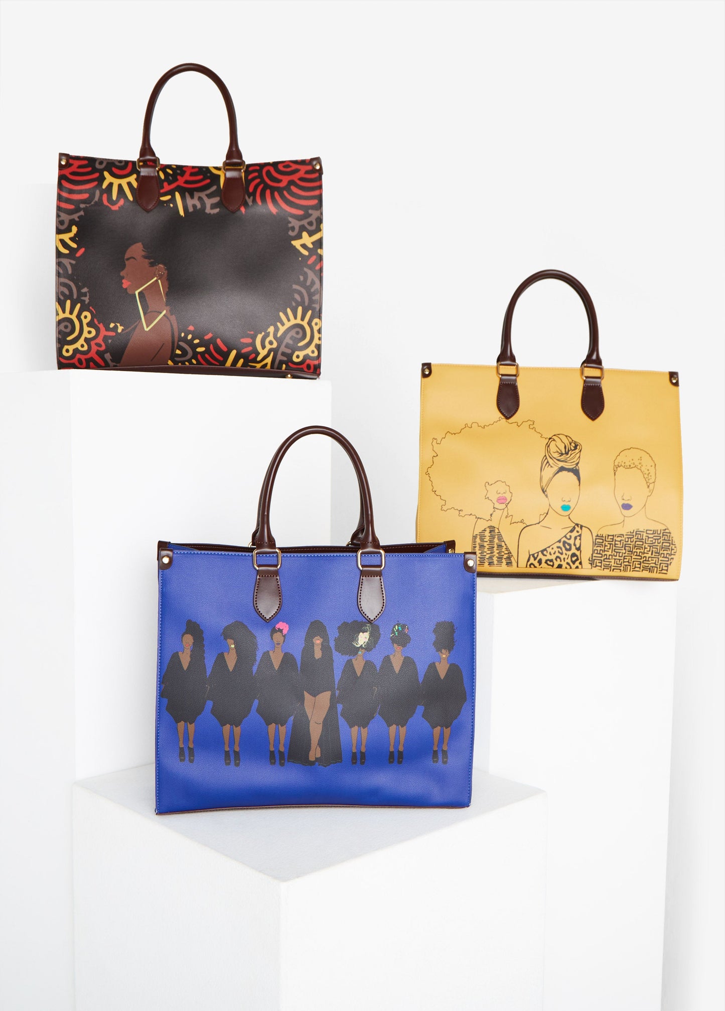 Ashley Stewart Pardon My Fro™ Tribe Tote Blue
