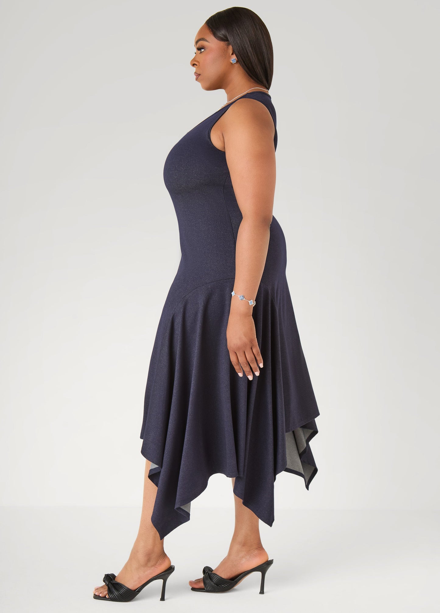 Ashley Stewart Denim Handkerchief Dress Denim