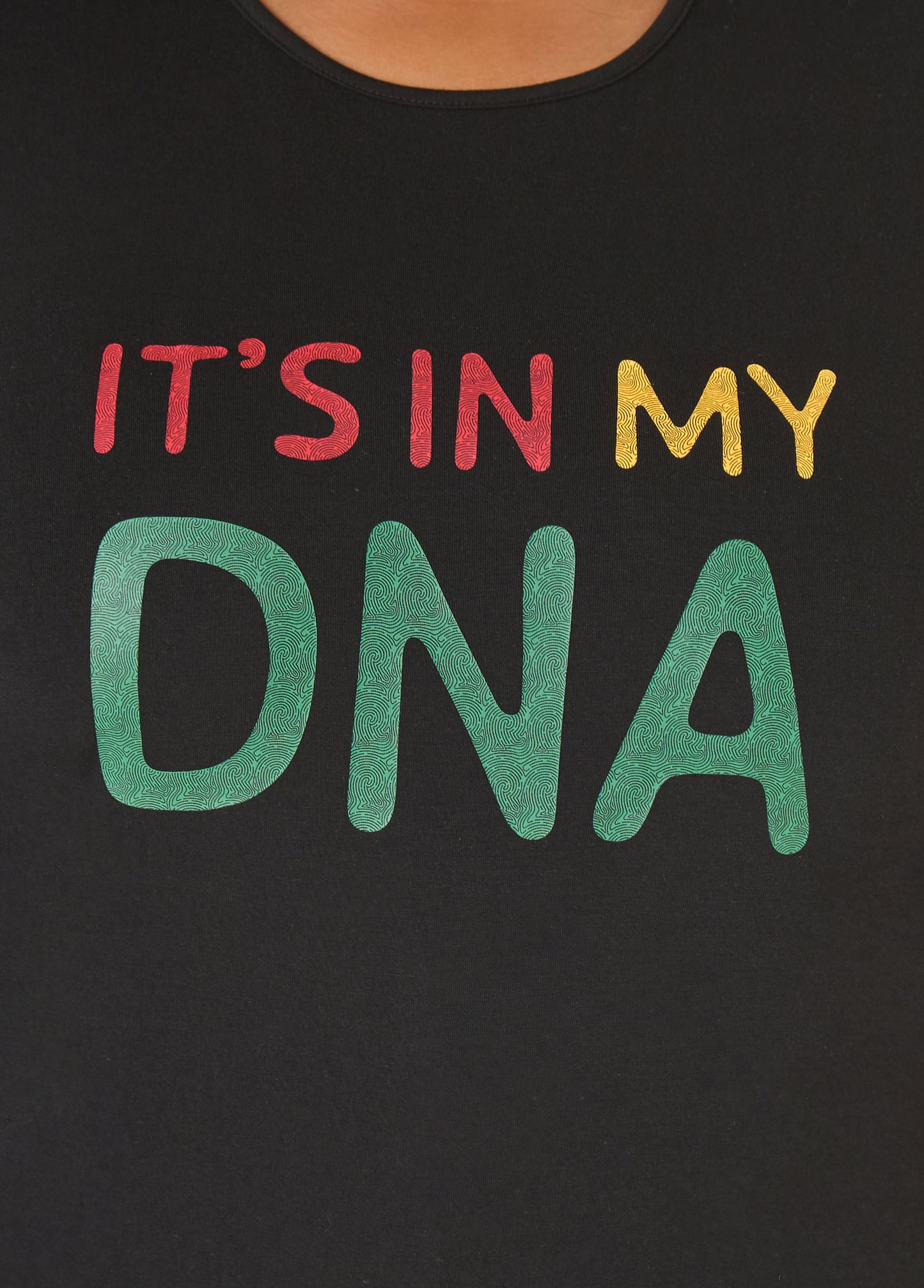 Ashley Stewart Its In My DNA Cutout Graphic Tee Black