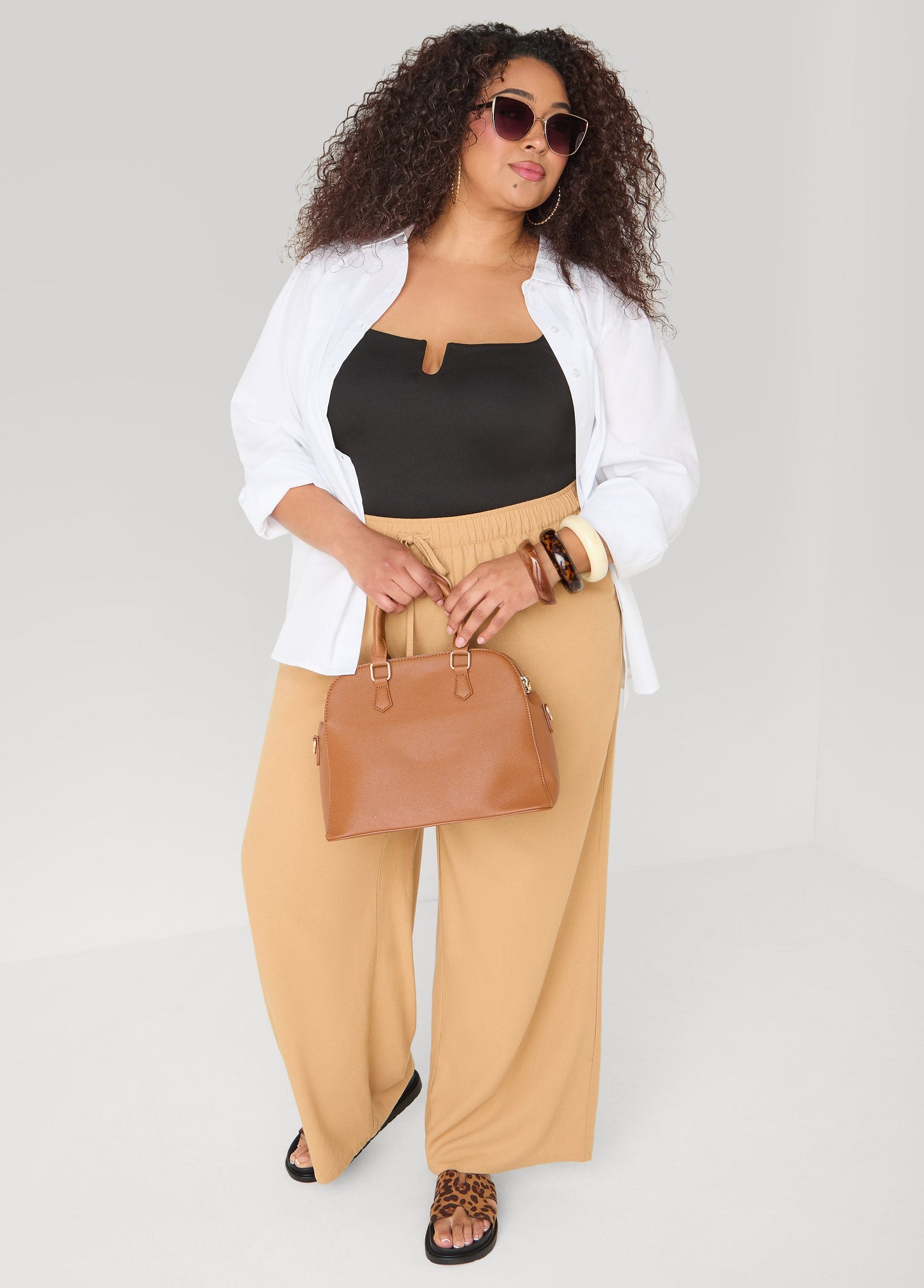 Ashley Stewart Drawstring Linen Blend Pants Navy Peony