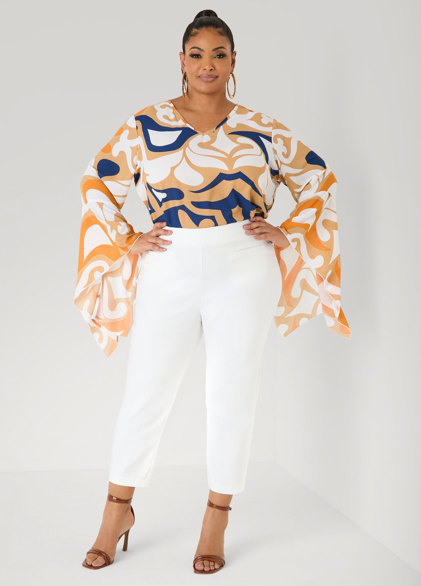 Ashley Stewart Millennium Pocket Front Capris White