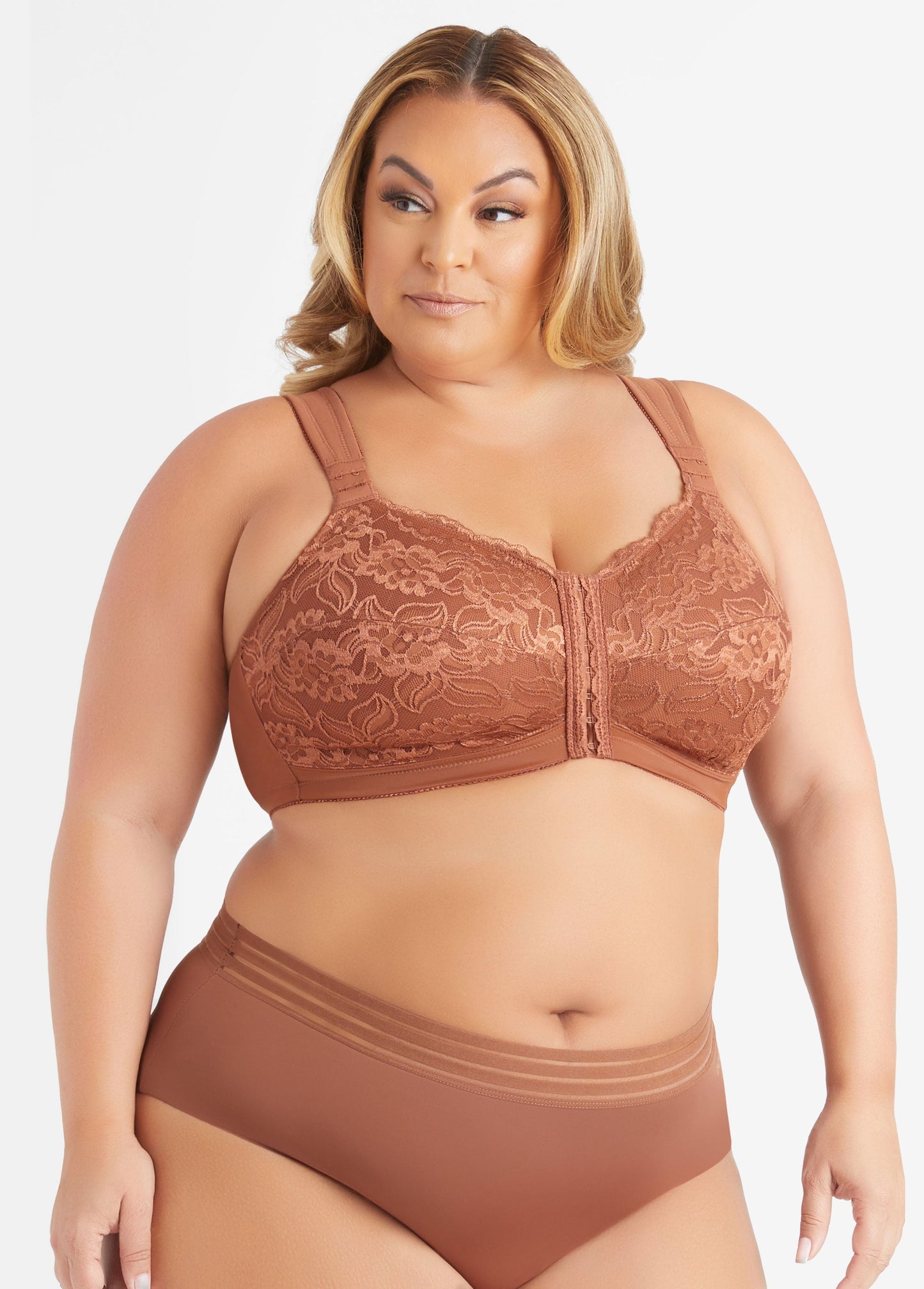 Ashley Stewart Plus Size Lingerie Lace Mesh No Wire Posture Support Sexy Sleek Bra Black