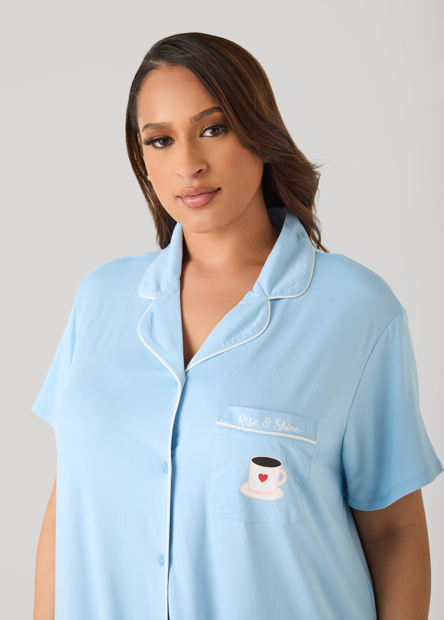 Ashley Stewart Moon To Noon Shine Sleepshirt Blue