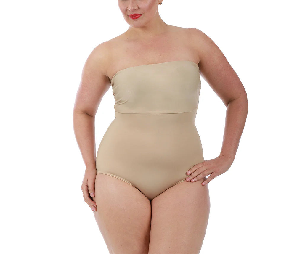 Ashley Stewart InstantFigure Bandeau Shapewear Bodysuit Black