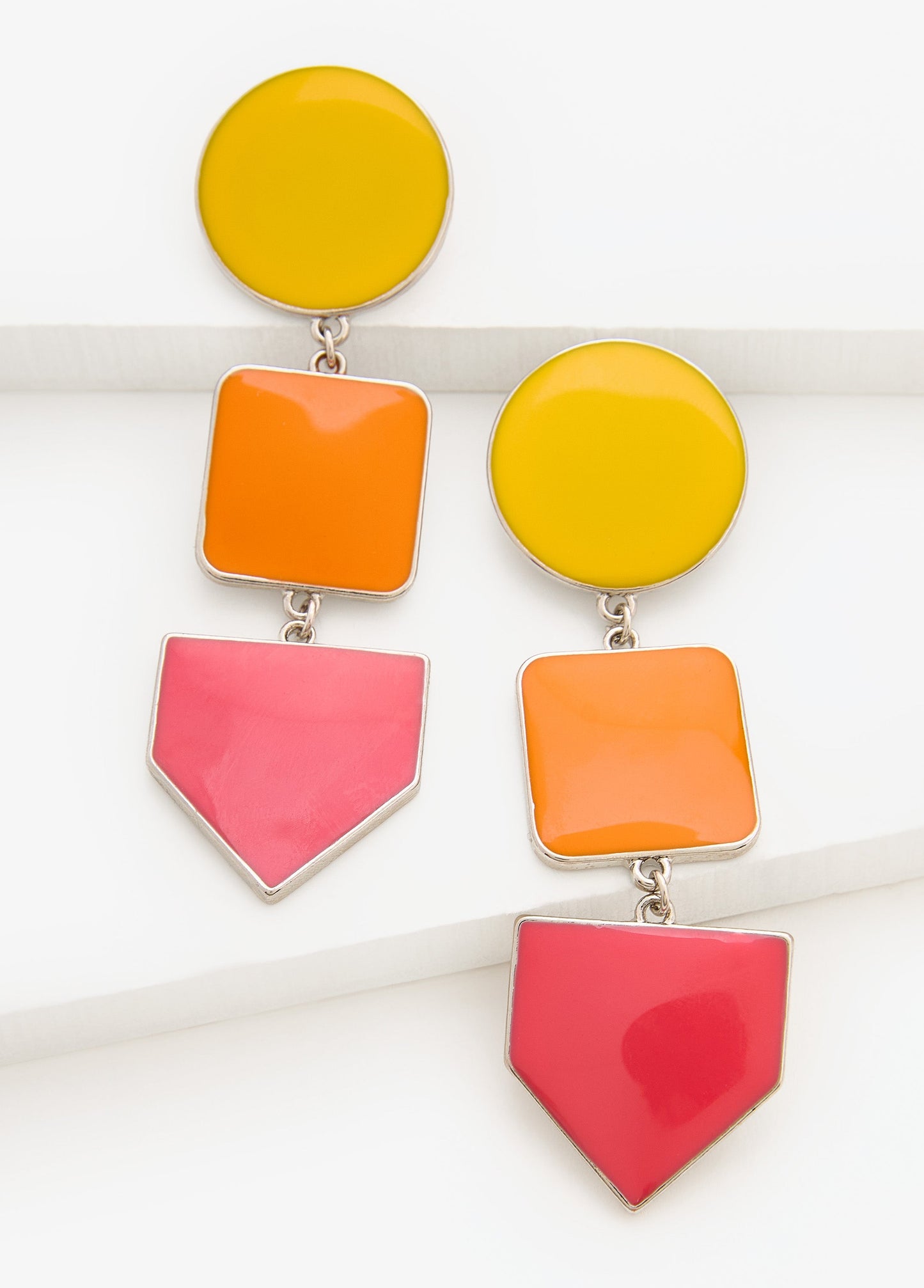 Ashley Stewart Colorblocked Dangle Earrings Multi
