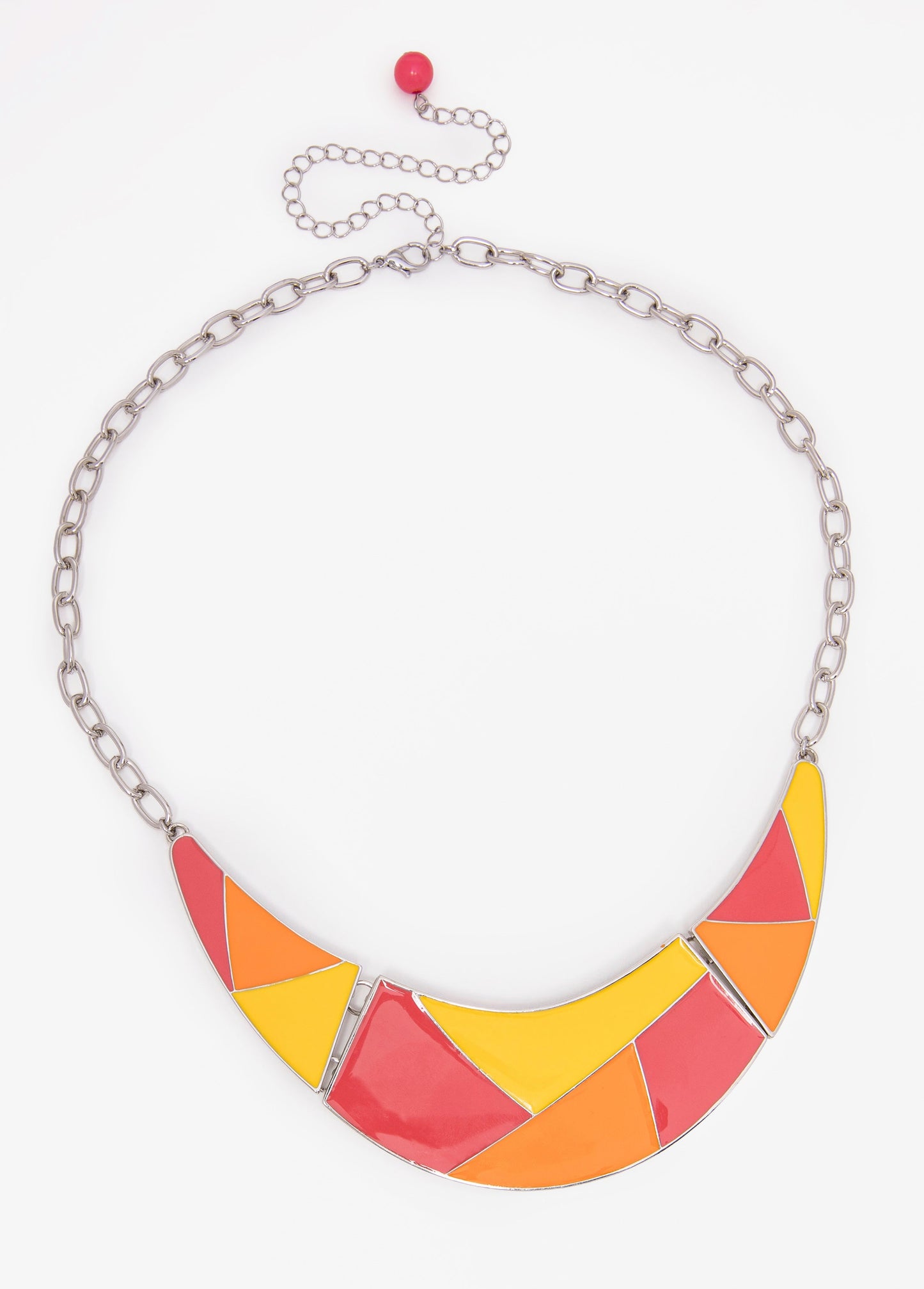 Ashley Stewart Colorblocked Crescent Necklace Multi