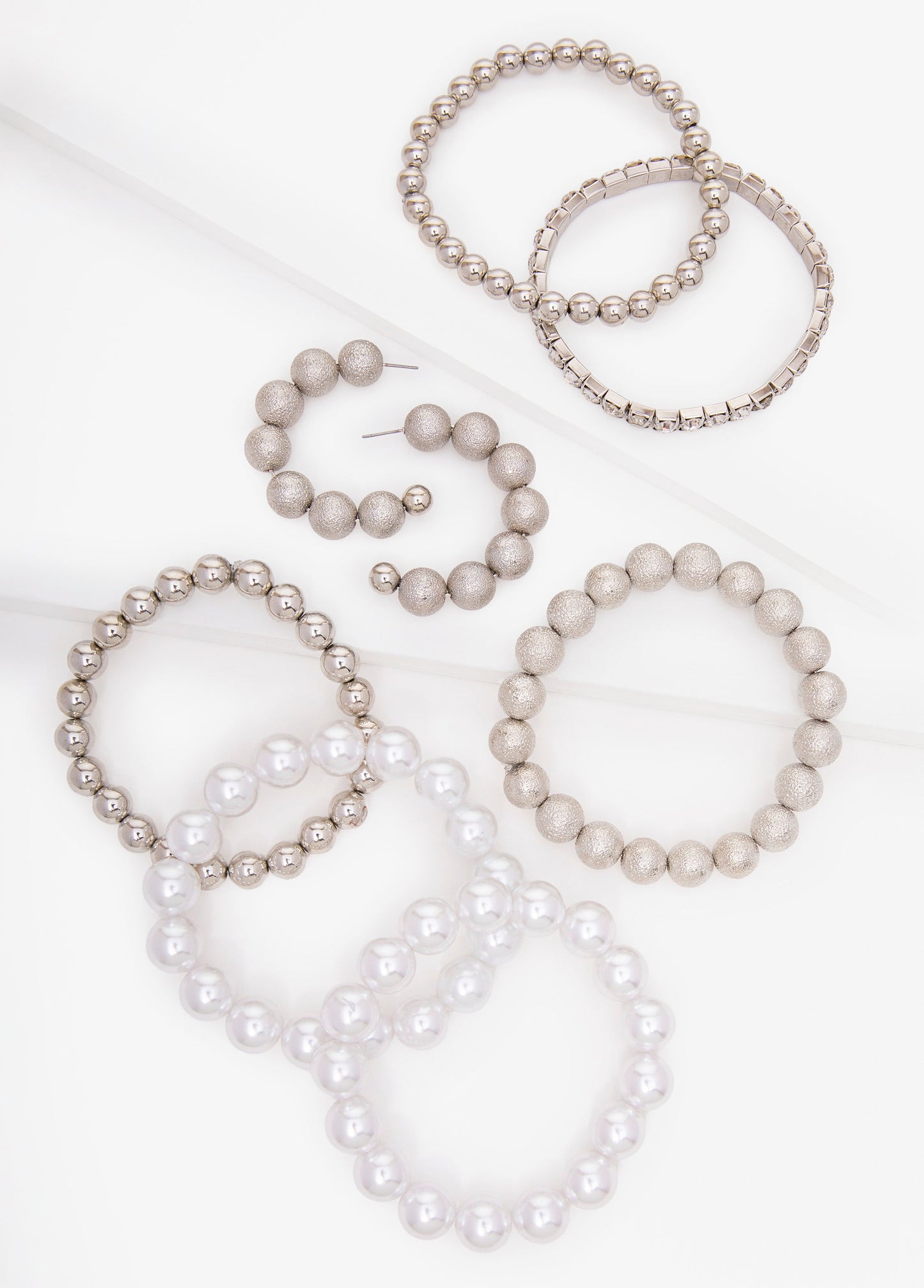 Ashley Stewart Silver Bracelet And Earrings Set Silver