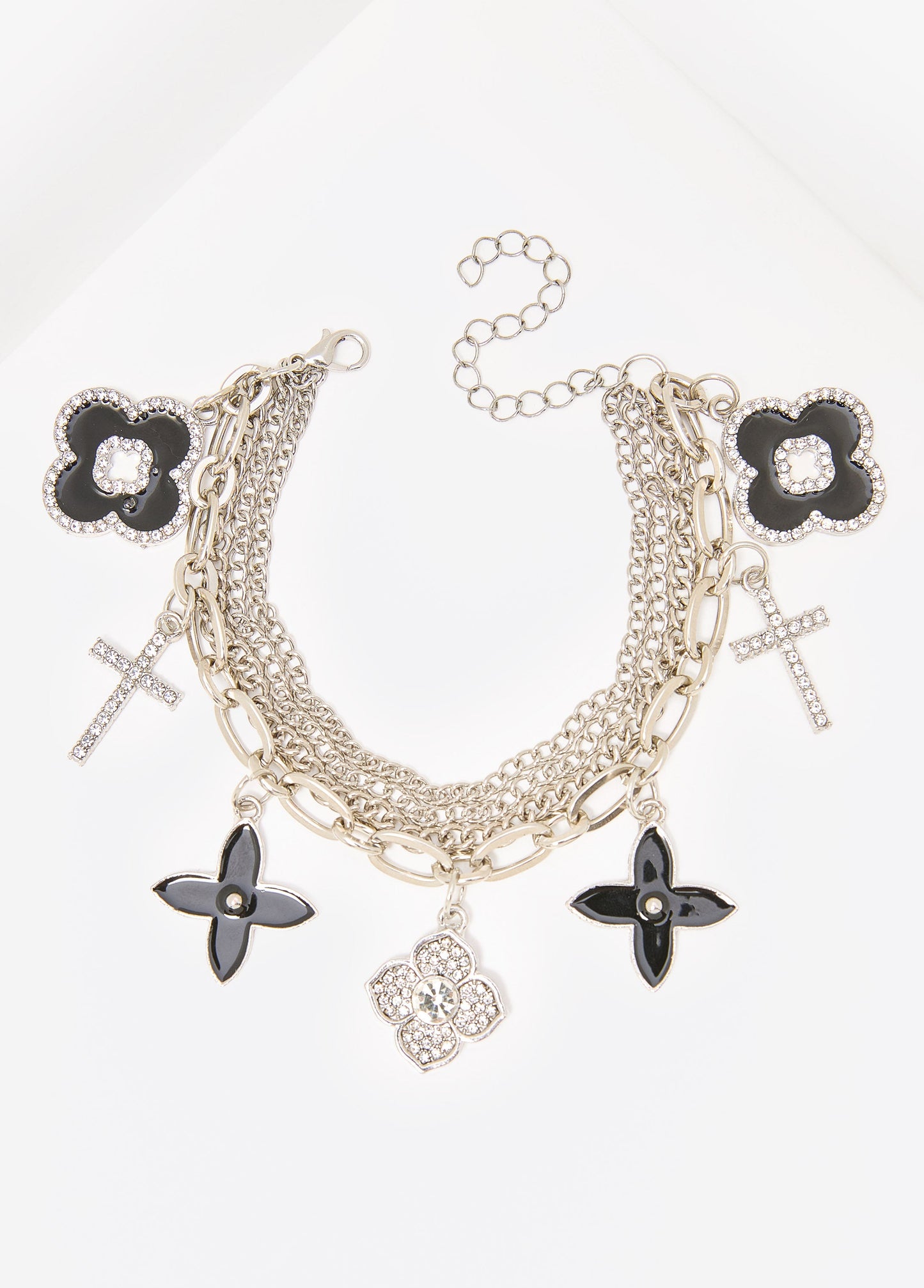 Ashley Stewart Layered Charm Bracelet Silver