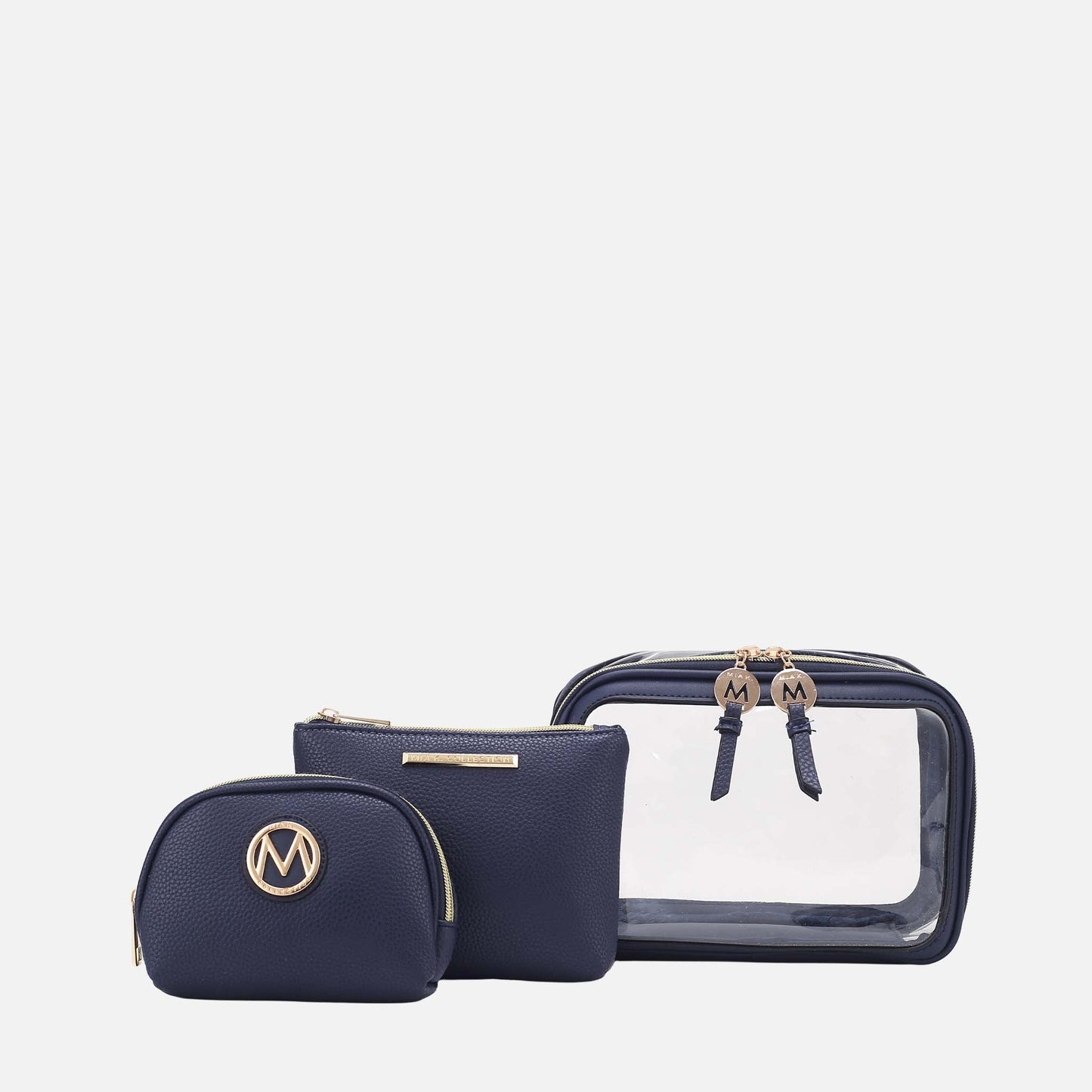 Ashley Stewart Laura Cosmetic Case Set Charcoal Grey