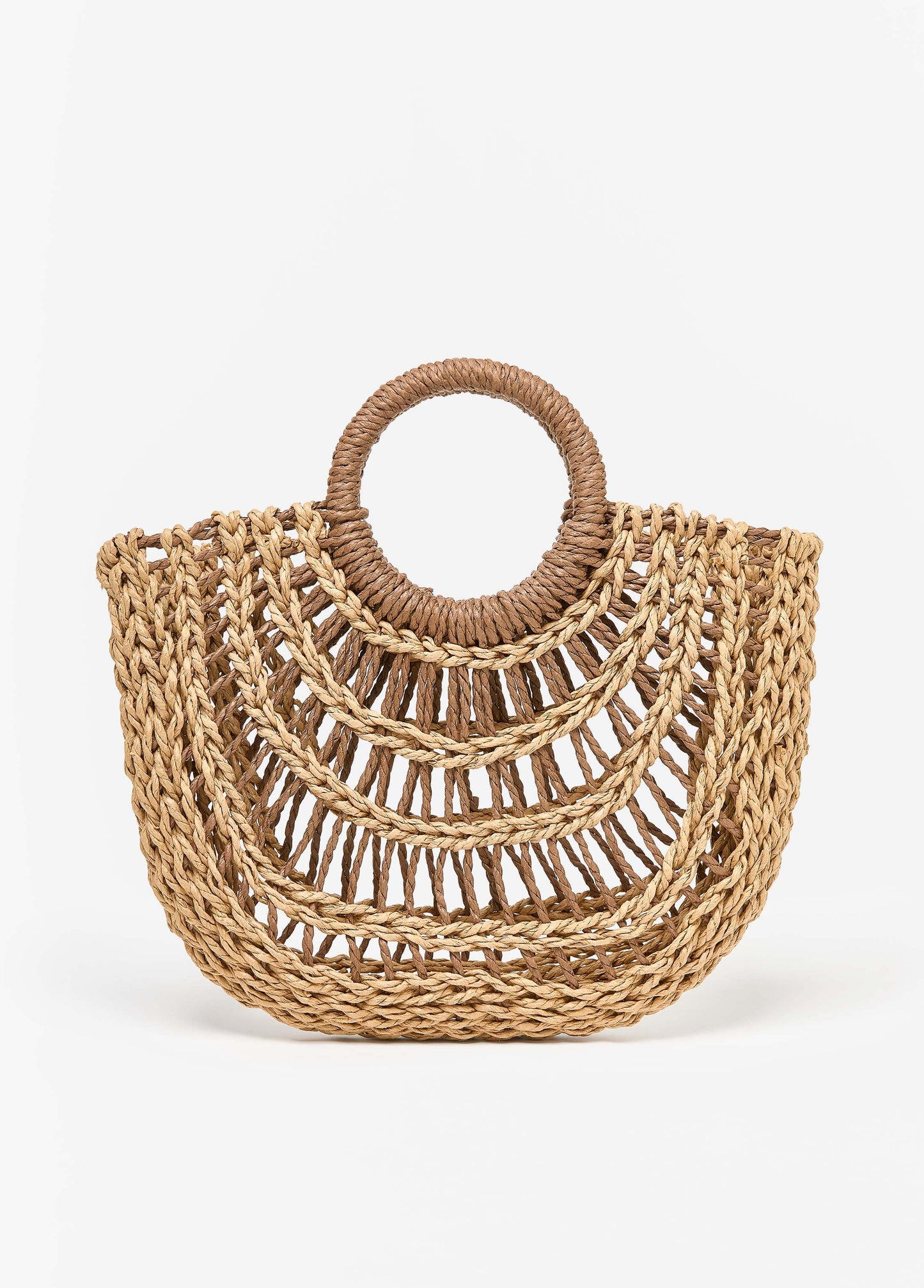 Ashley Stewart Braided Straw Tote Natural