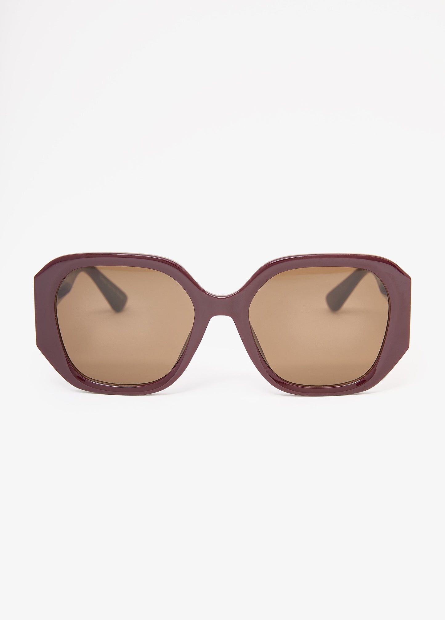 Ashley Stewart Square Frame Tinted Sunglasses Wine