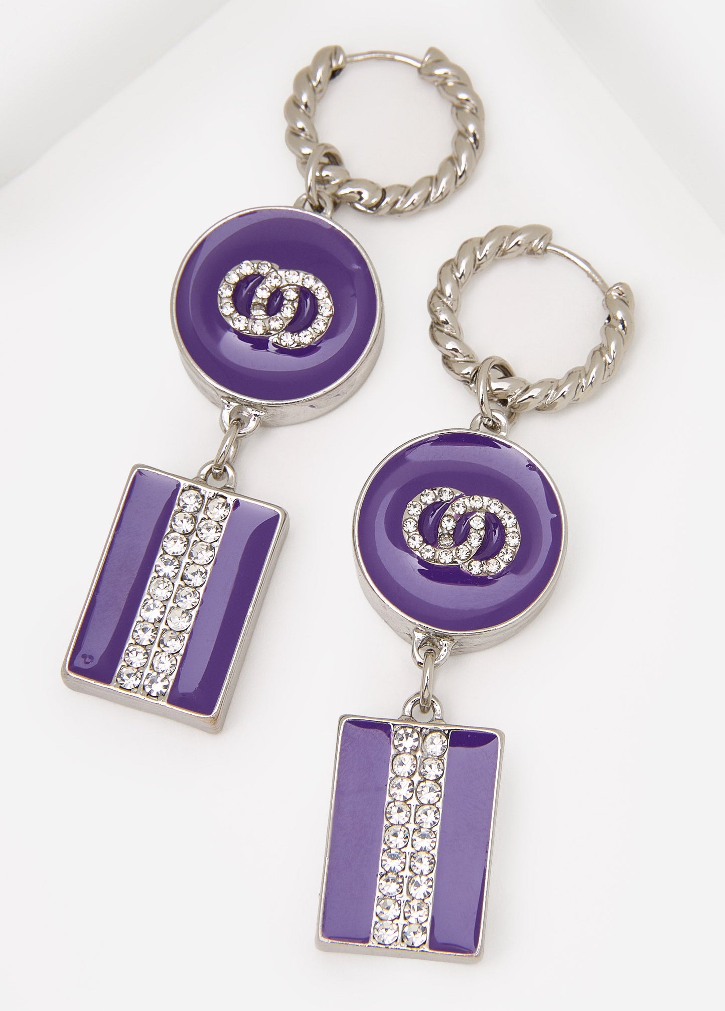 Ashley Stewart Crystal Rings Earrings Pansy