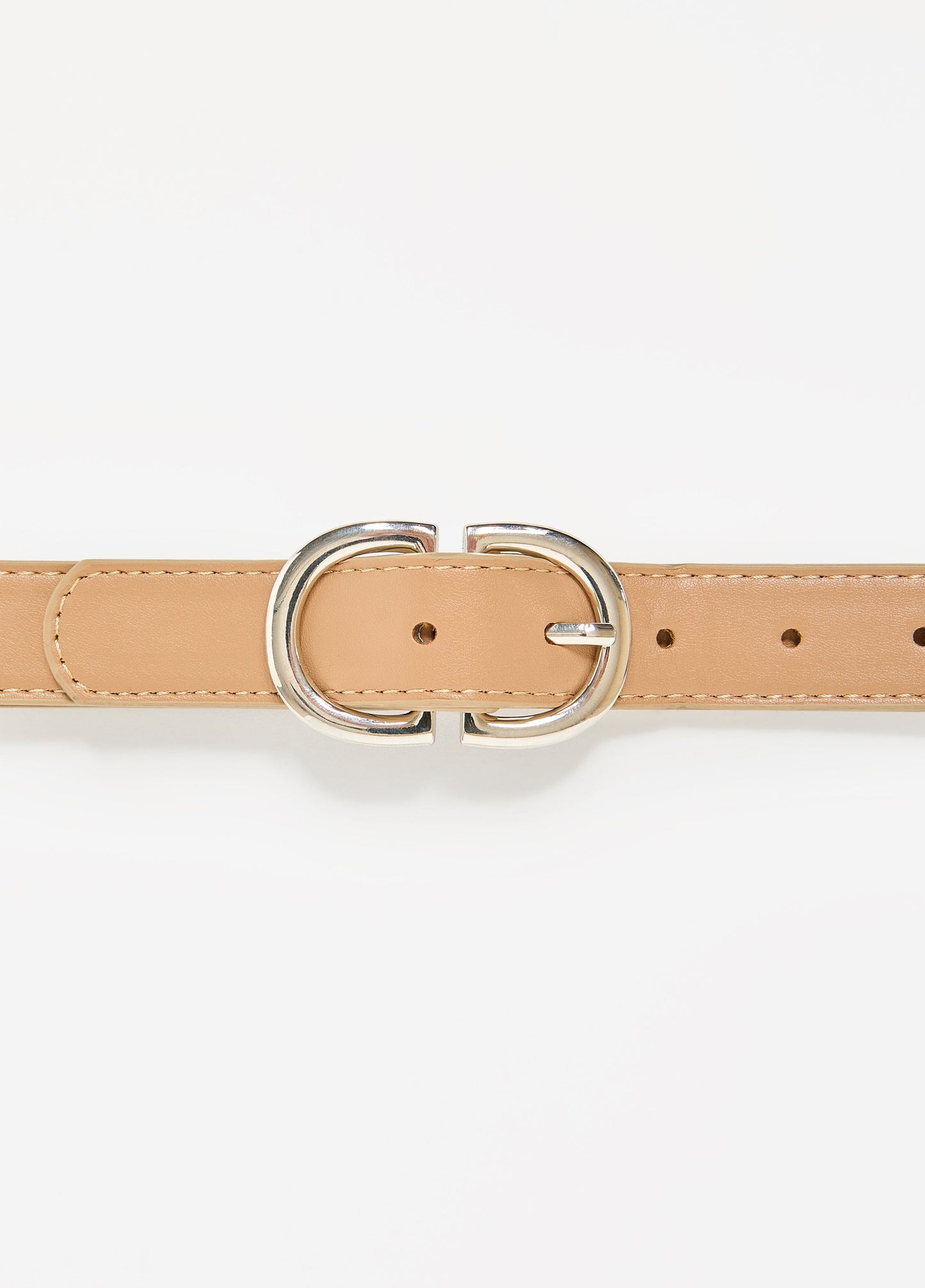 Ashley Stewart Crescent Buckle Pants Belt Iced Coffee
