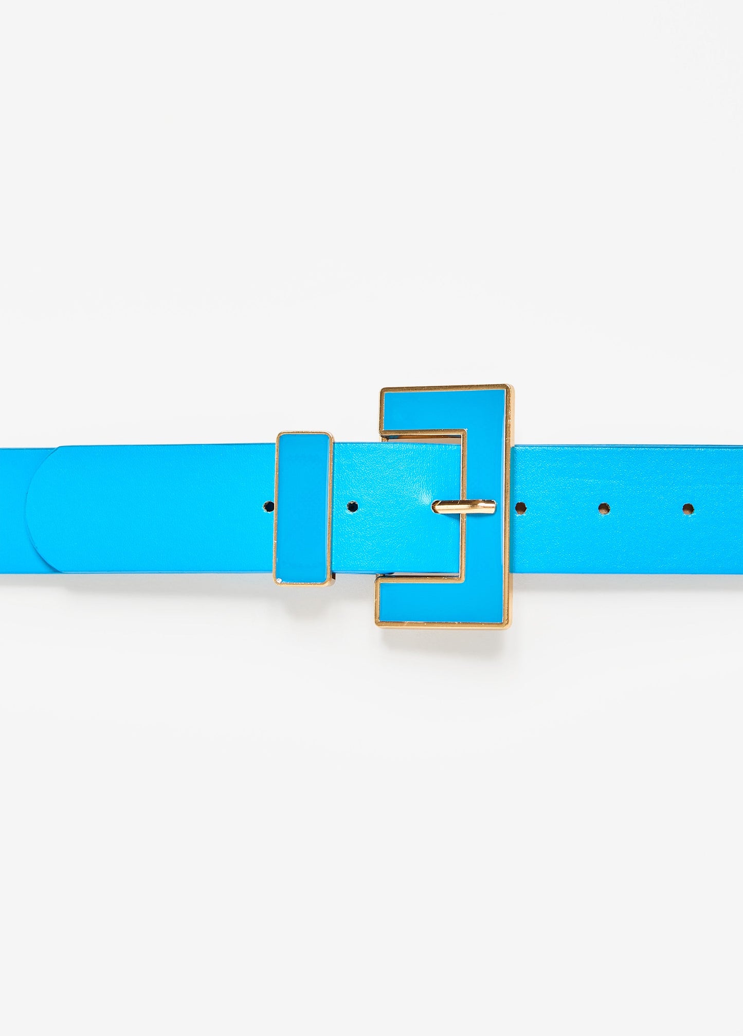 Ashley Stewart Enamel Buckle Belt Victoria Blue