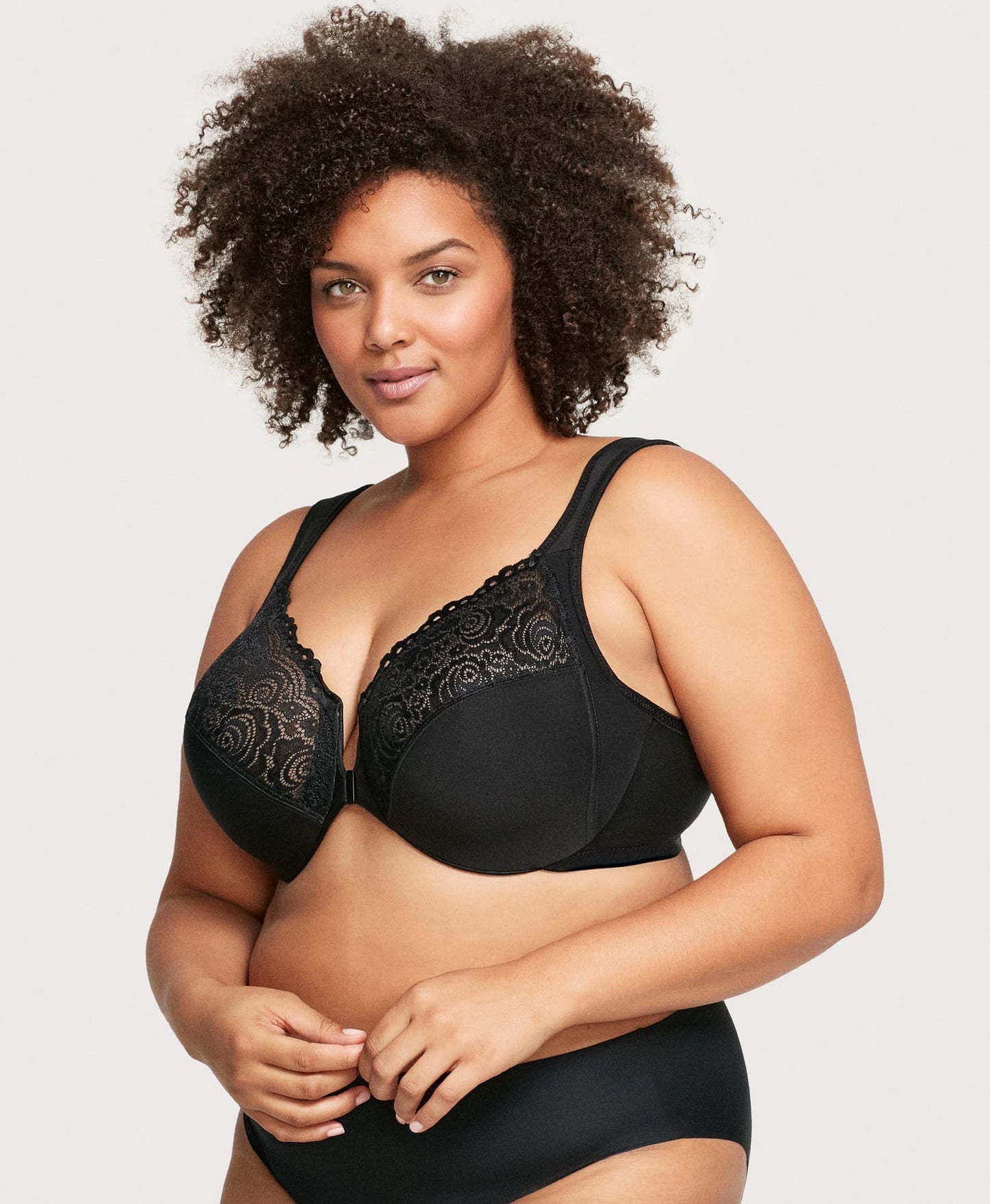 Ashley Stewart Front-Closure WonderWire Bra Black