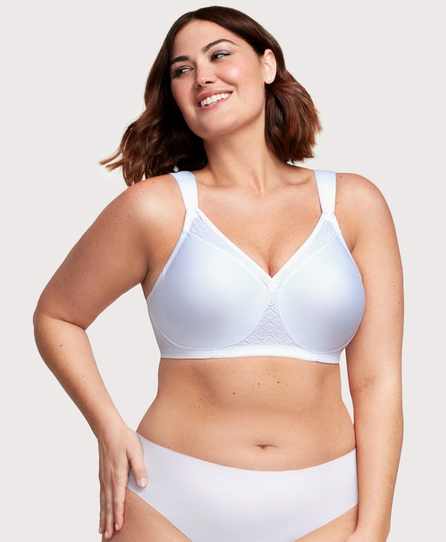Ashley Stewart MagicLift Seamless Support T-Shirt Bra White