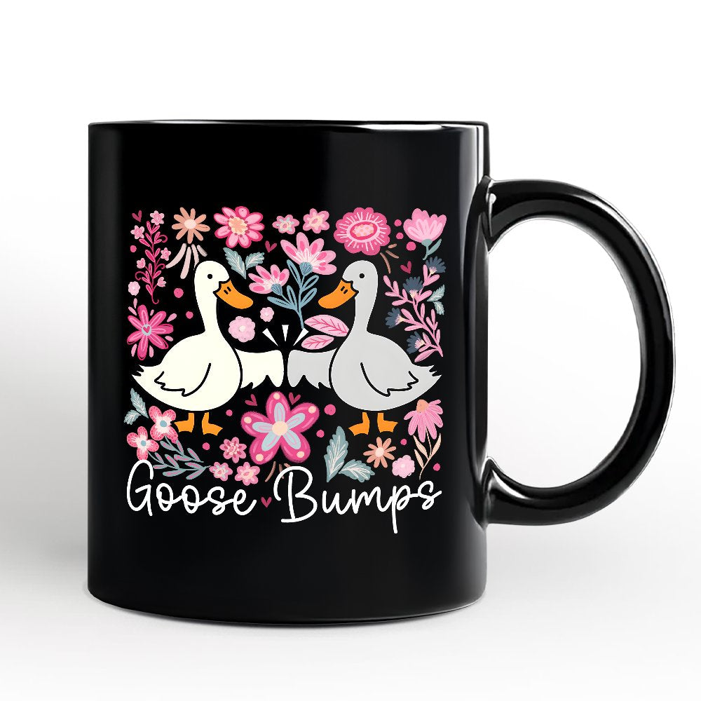 Ashley Stewart Goose Bumps Ceramic Mug Black
