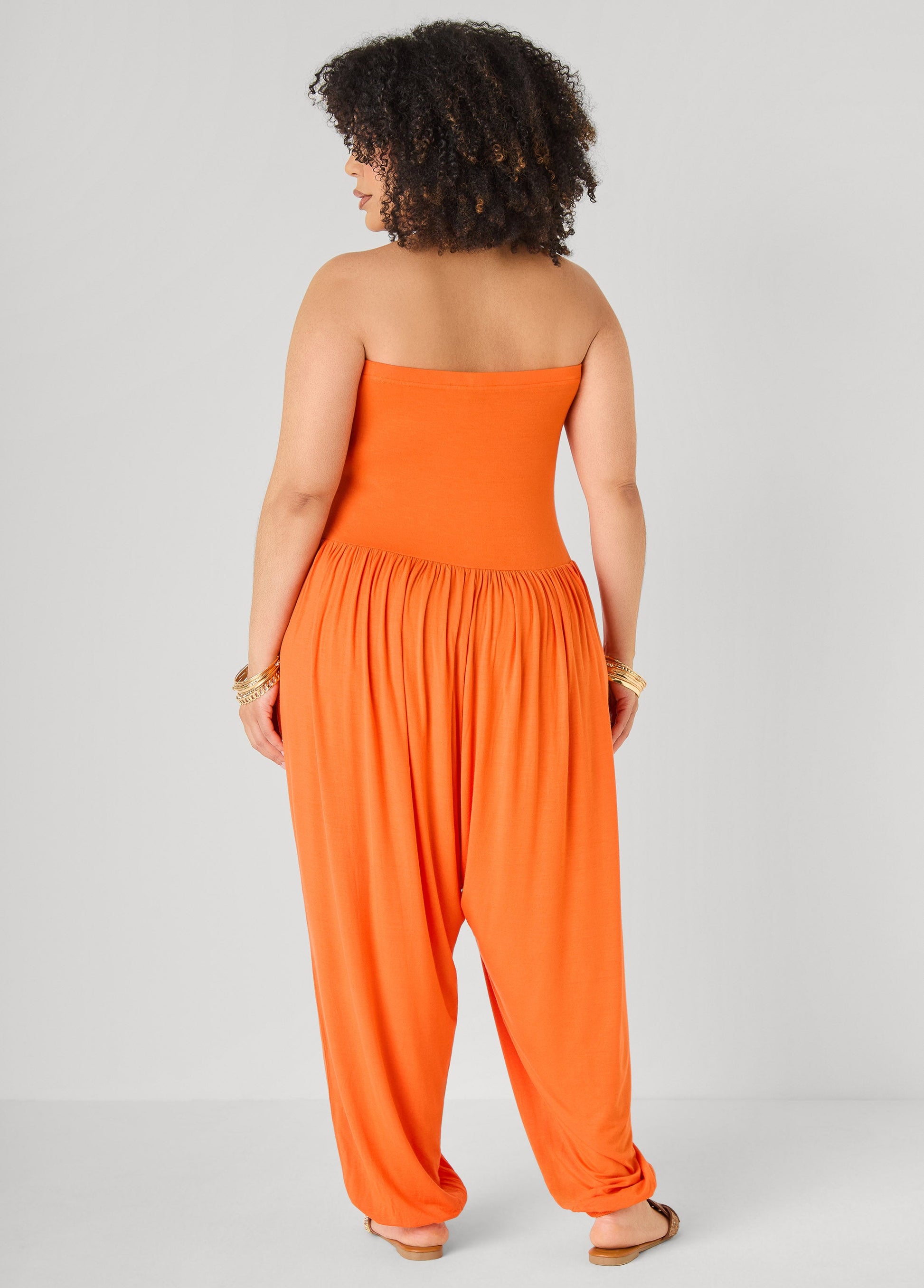 Ashley Stewart Strapless Harem Leg Jumpsuit Koi