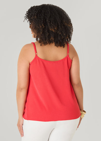 Ashley Stewart Textured V Neck Cami Primrose Yellow