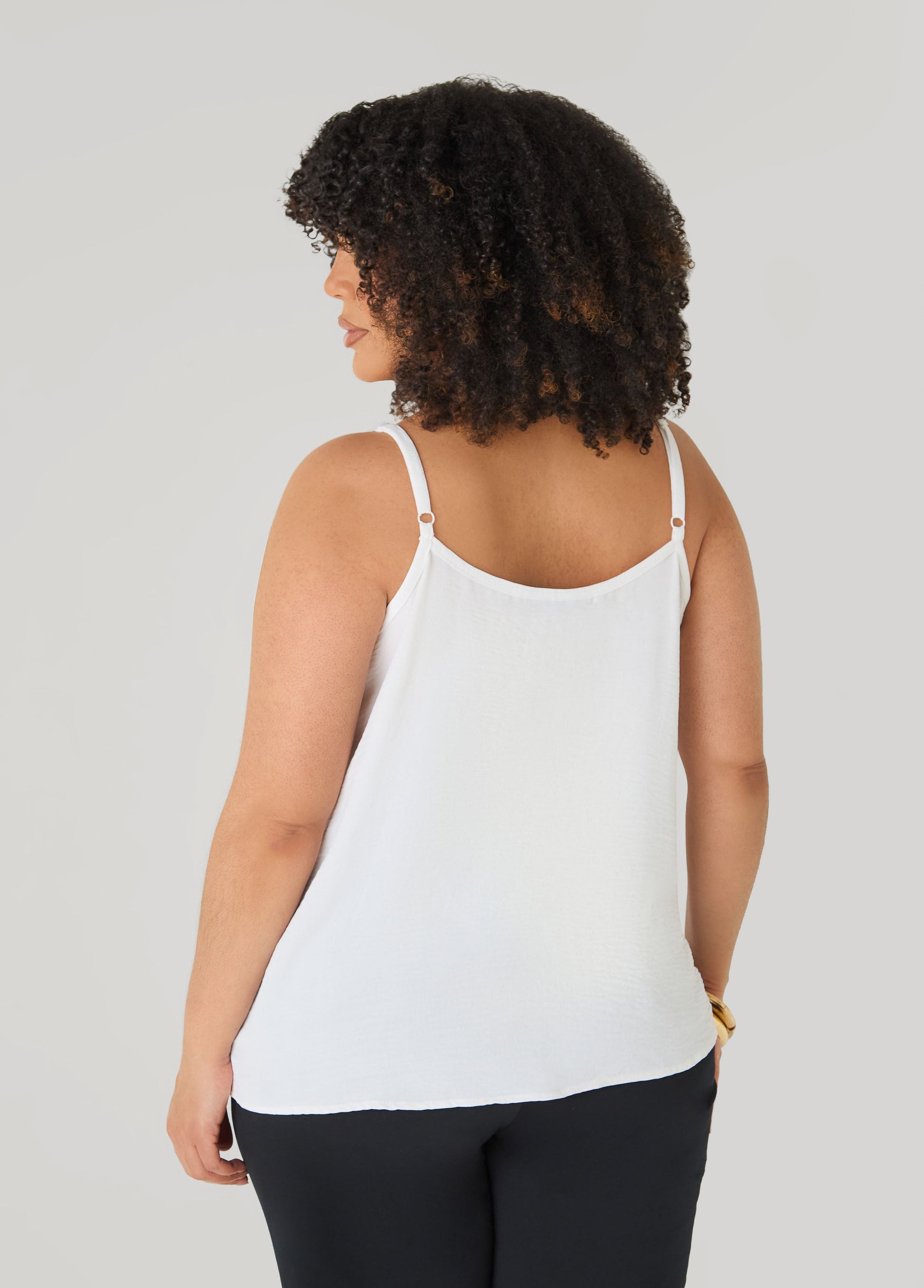 Ashley Stewart Textured V Neck Cami Primrose Yellow