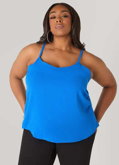 Ashley Stewart Textured V Neck Cami Primrose Yellow