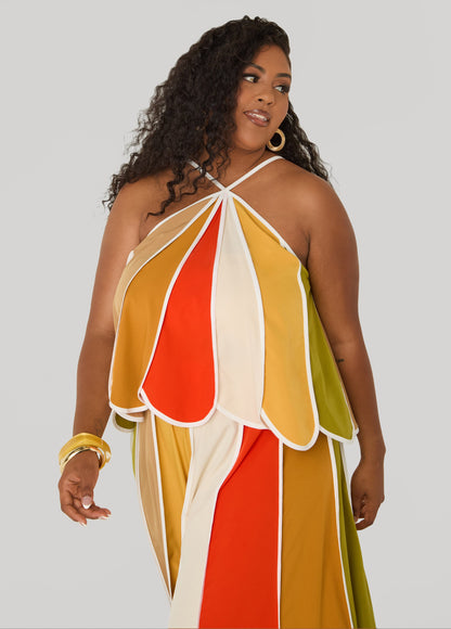 Ashley Stewart Striped Paneled Swing Top Multi