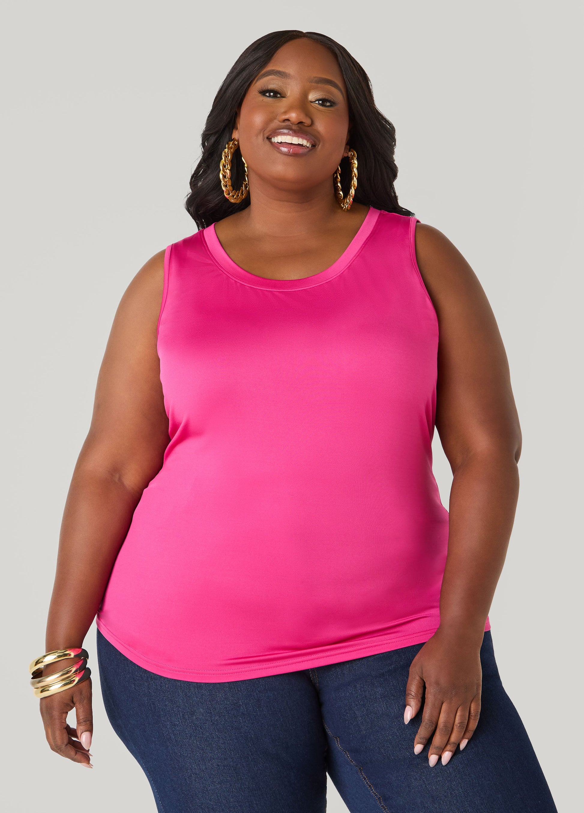 Ashley Stewart The Basic Stretch Knit Cami Bosphorus