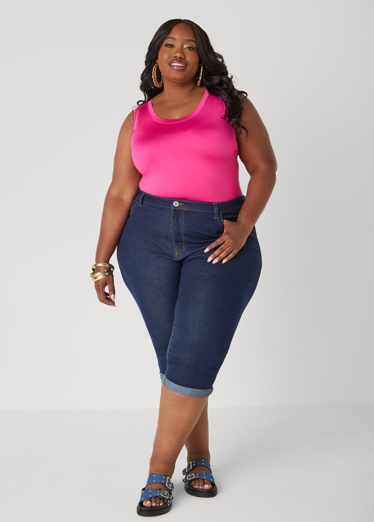 Ashley Stewart The Basic Stretch Knit Cami Bosphorus