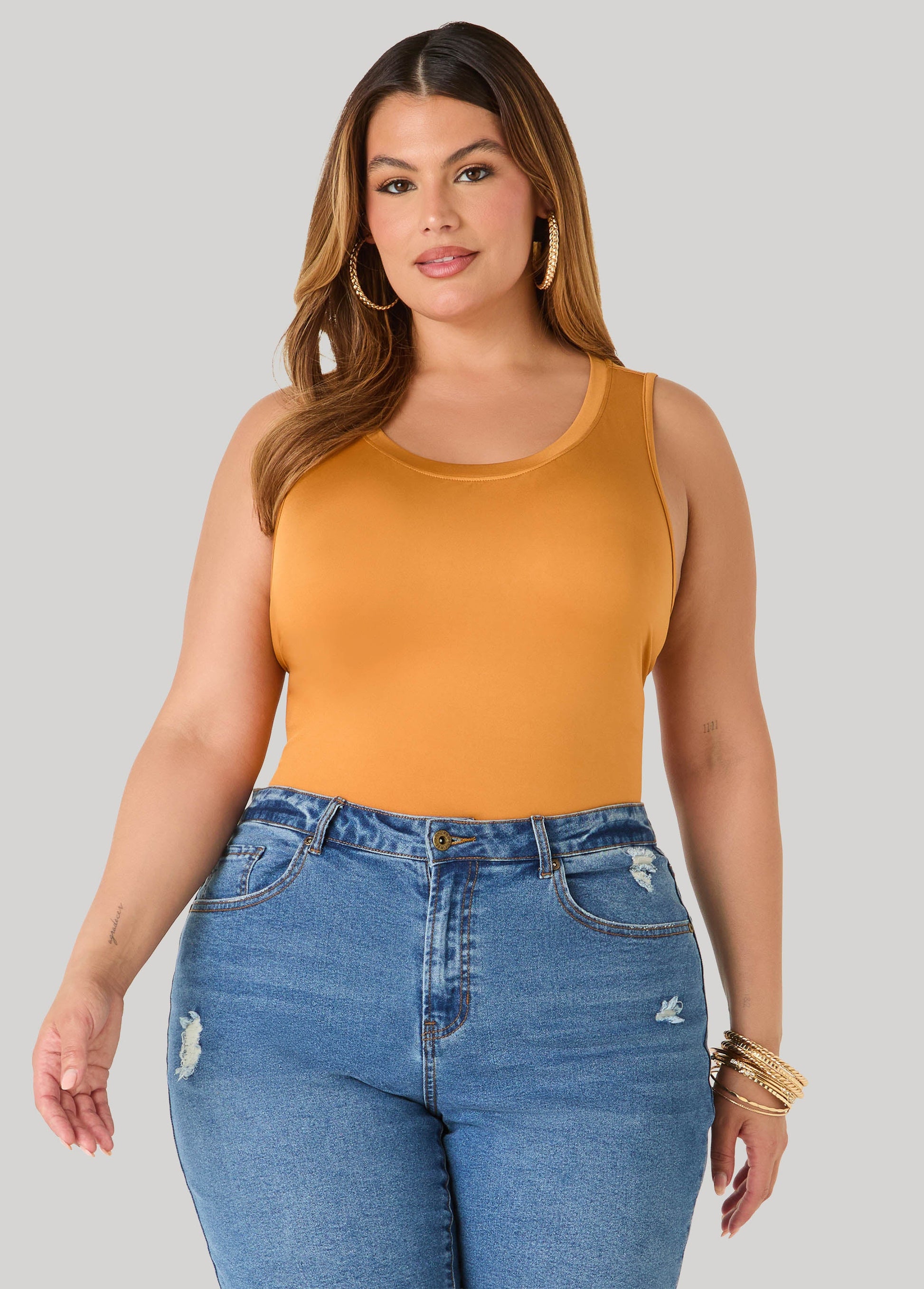 Ashley Stewart The Basic Stretch Knit Cami Bosphorus