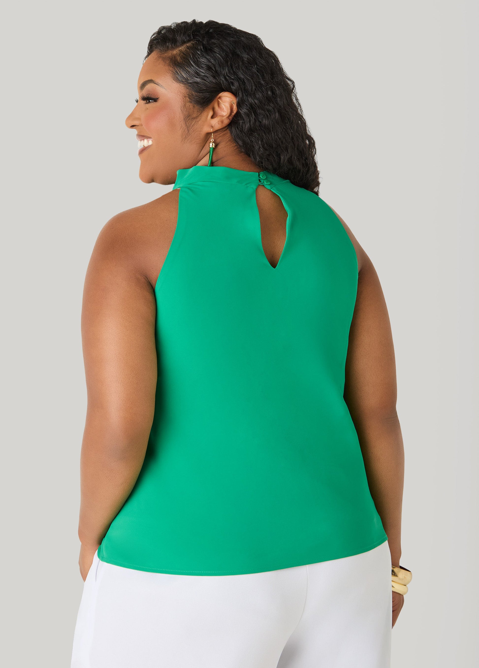 Ashley Stewart Embellished Cowl Neck Top Bosphorus
