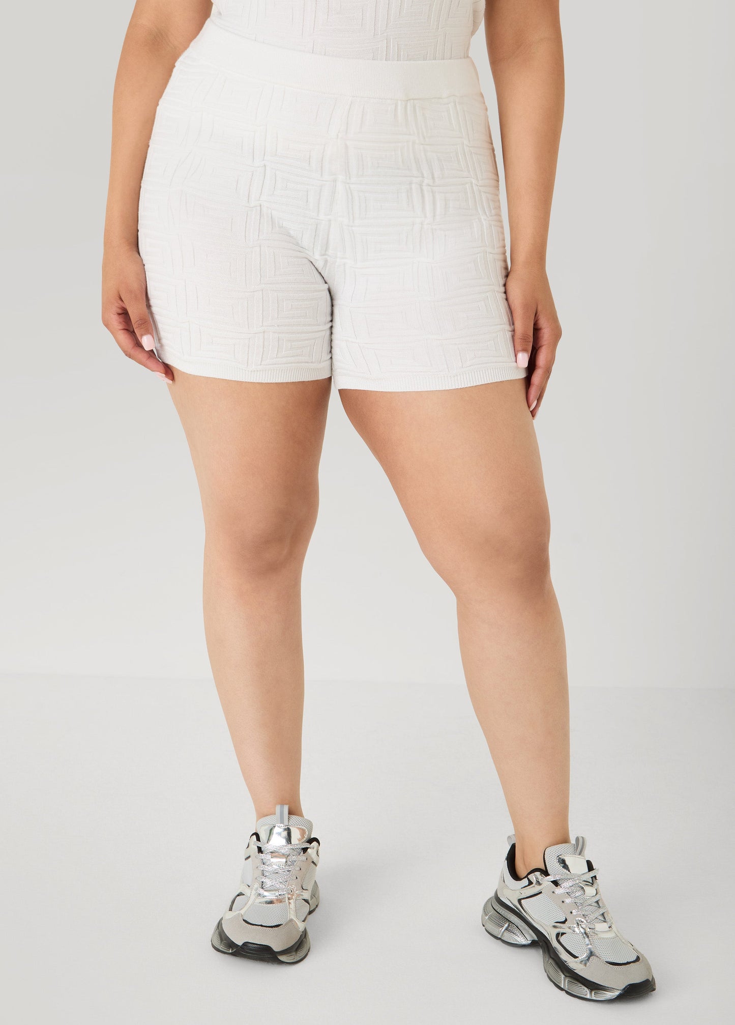 Ashley Stewart Jacquard Tank Top White