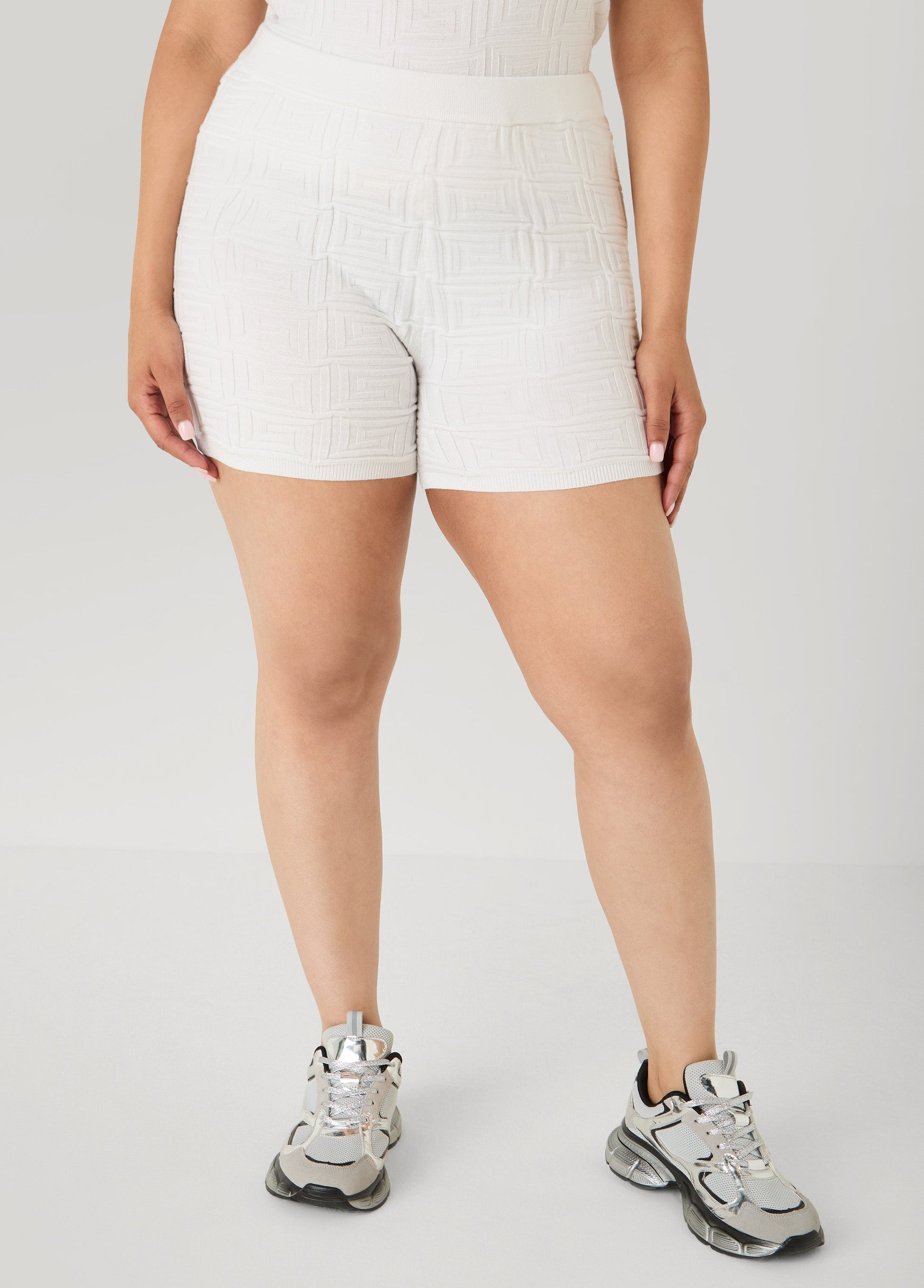 Ashley Stewart Jacquard Tank Top White