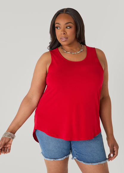 Ashley Stewart Cutout Knit Tank Poinsettia
