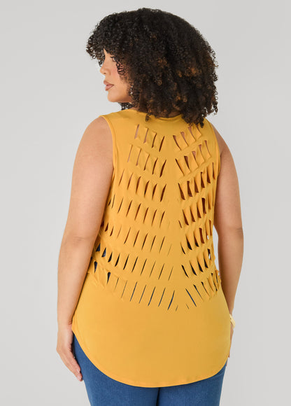 Ashley Stewart Cutout Knit Tank Poinsettia