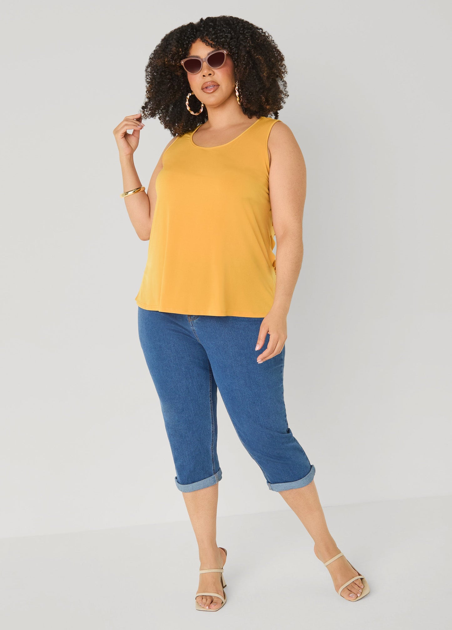 Ashley Stewart Cutout Knit Tank Poinsettia