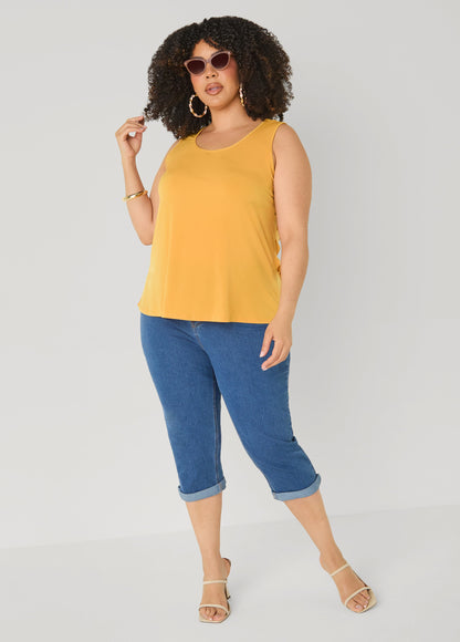 Ashley Stewart Cutout Knit Tank Poinsettia