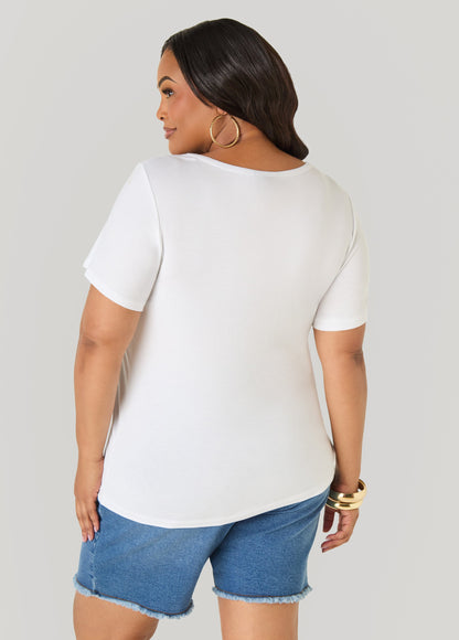 Ashley Stewart Love Africa Graphic Tee White