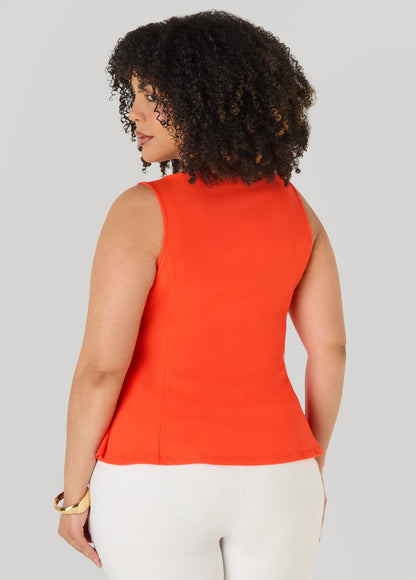 Ashley Stewart Stretch Crepe Peplum Top Royal Blue
