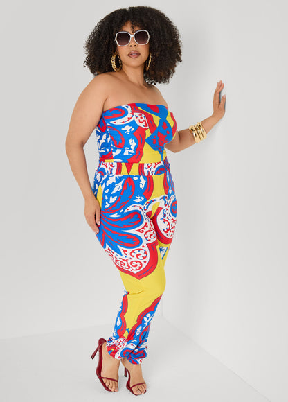 Ashley Stewart Ruched Printed Tube Top Multi