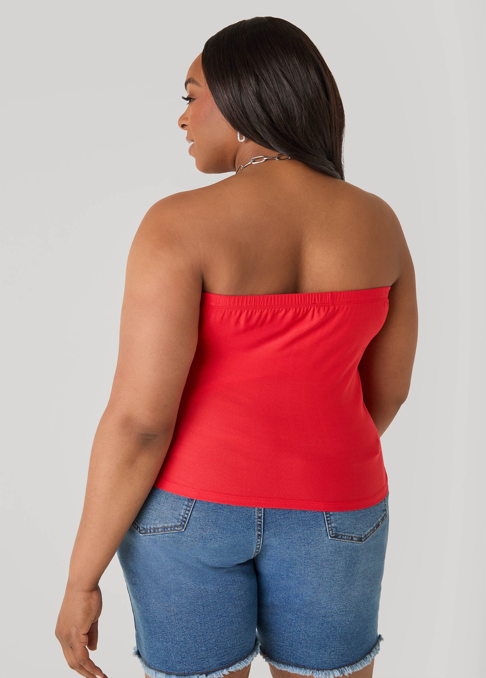 Ashley Stewart Crystal Tube Top Poinsettia