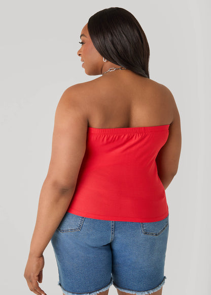 Ashley Stewart Crystal Tube Top Poinsettia