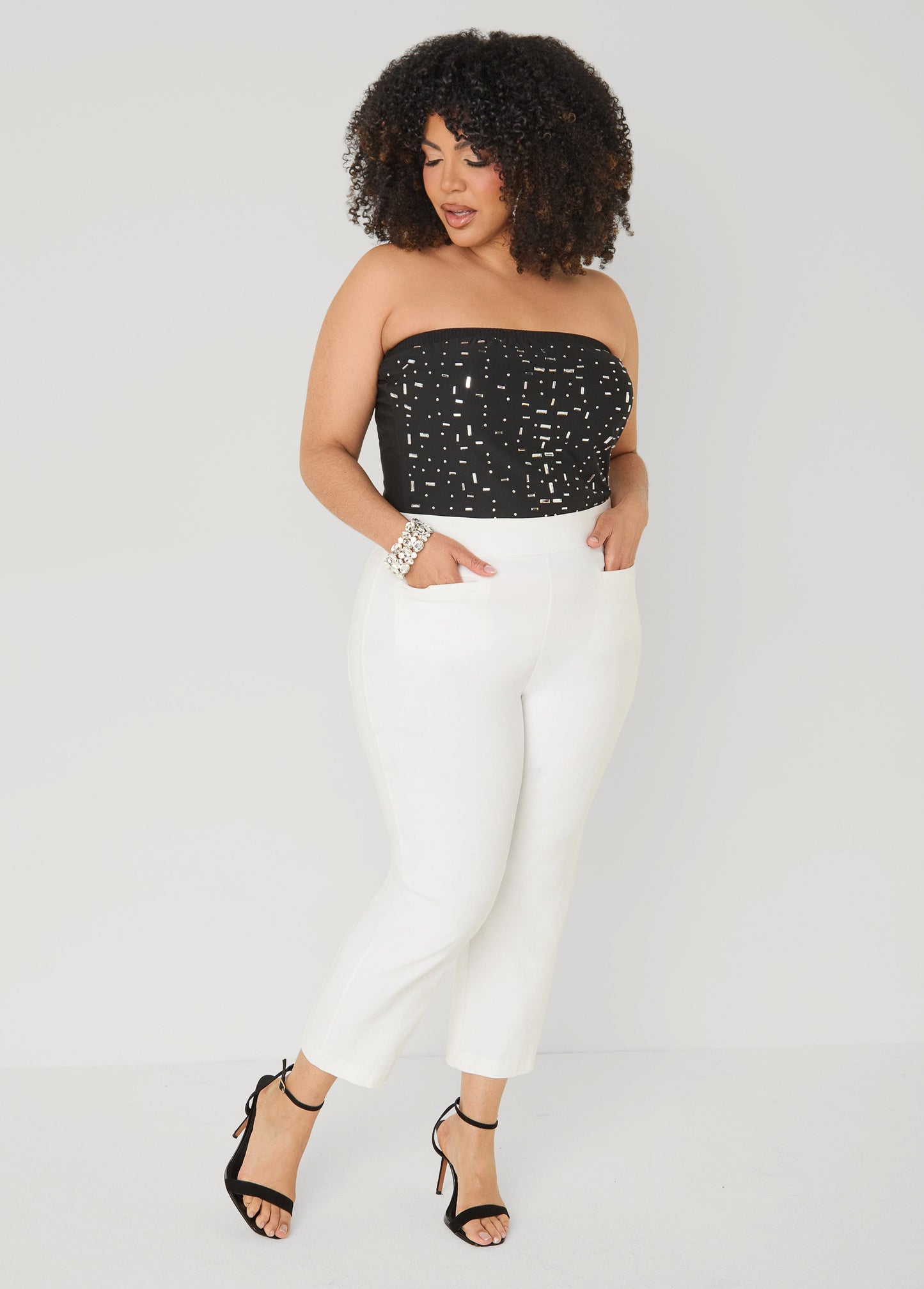 Ashley Stewart Crystal Tube Top Poinsettia