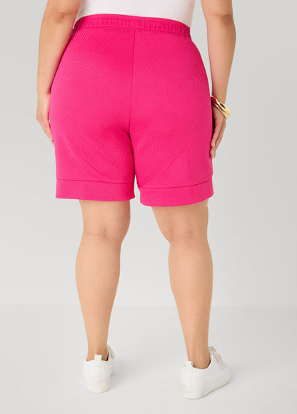Ashley Stewart Athletic Knit Pull On Shorts Beetroot Purple