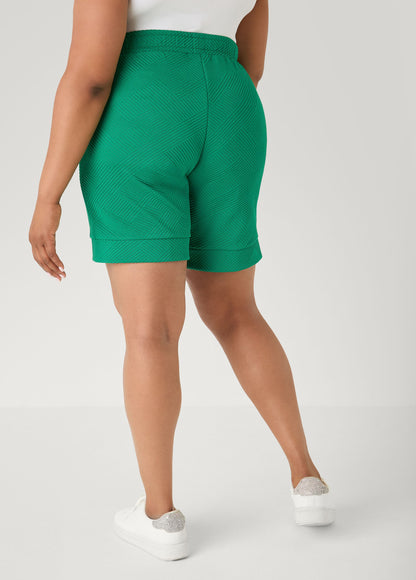 Ashley Stewart Ribbed Athletic Knit Shorts Bosphorus