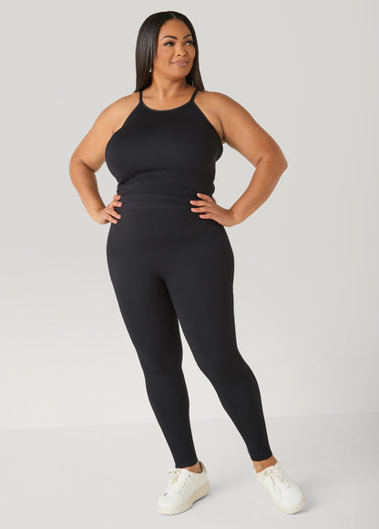 Ashley Stewart Ribbed Tank And Leggings Set Lavender