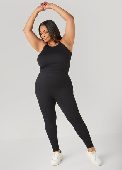Ashley Stewart Ribbed Tank And Leggings Set Lavender