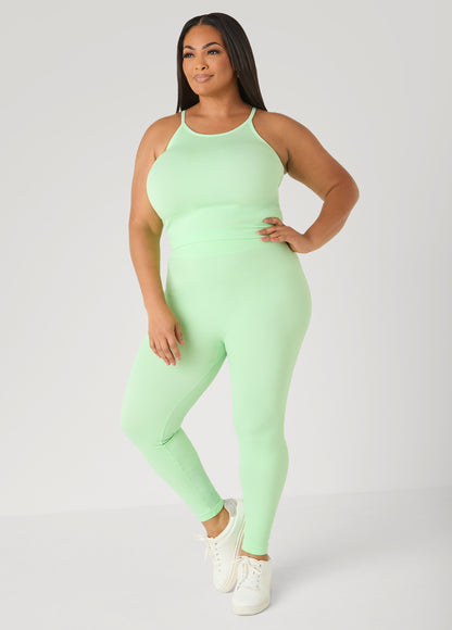 Ashley Stewart Ribbed Tank And Leggings Set Lavender