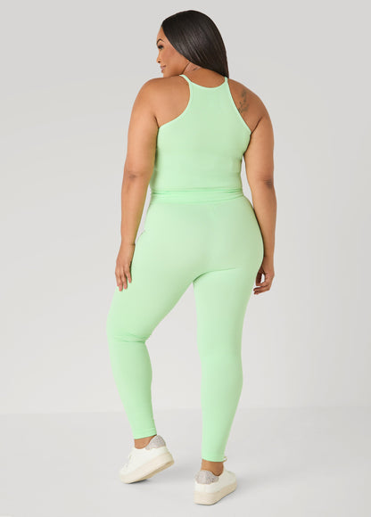Ashley Stewart Ribbed Tank And Leggings Set Lavender
